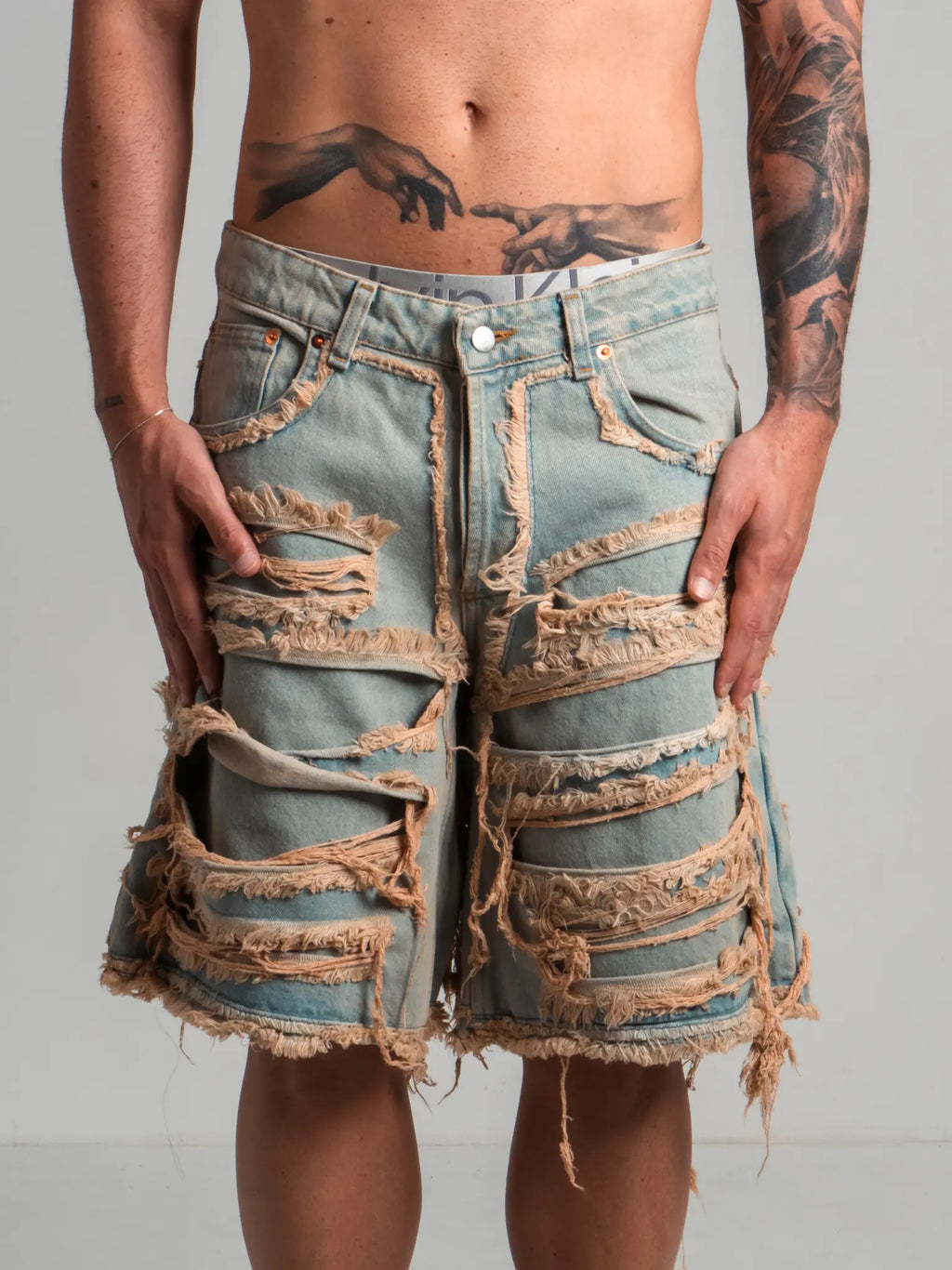 Short Double Denim 02 Vintage Wash