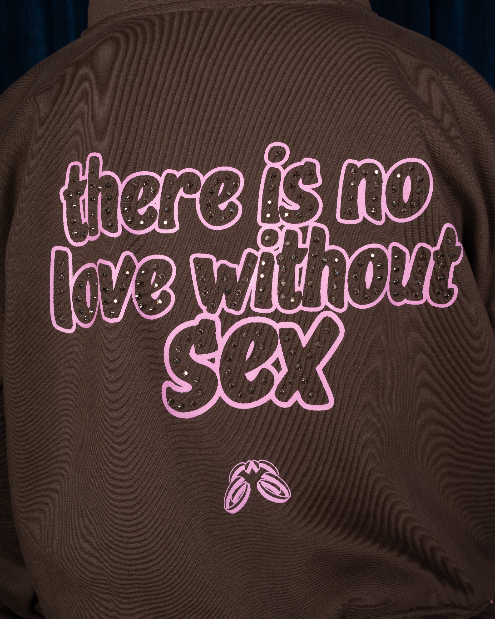 Hoodie Zip Love Brown