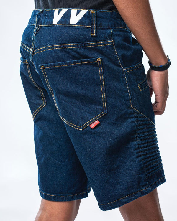 Bermuda in denim scuro modello biker Effemme Exclusive Lab