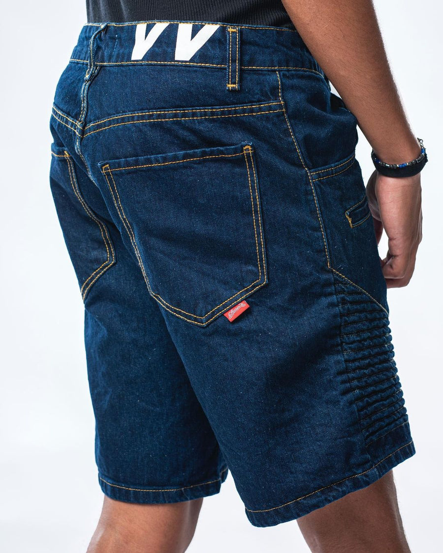 Bermuda in denim scuro modello biker Effemme Exclusive Lab