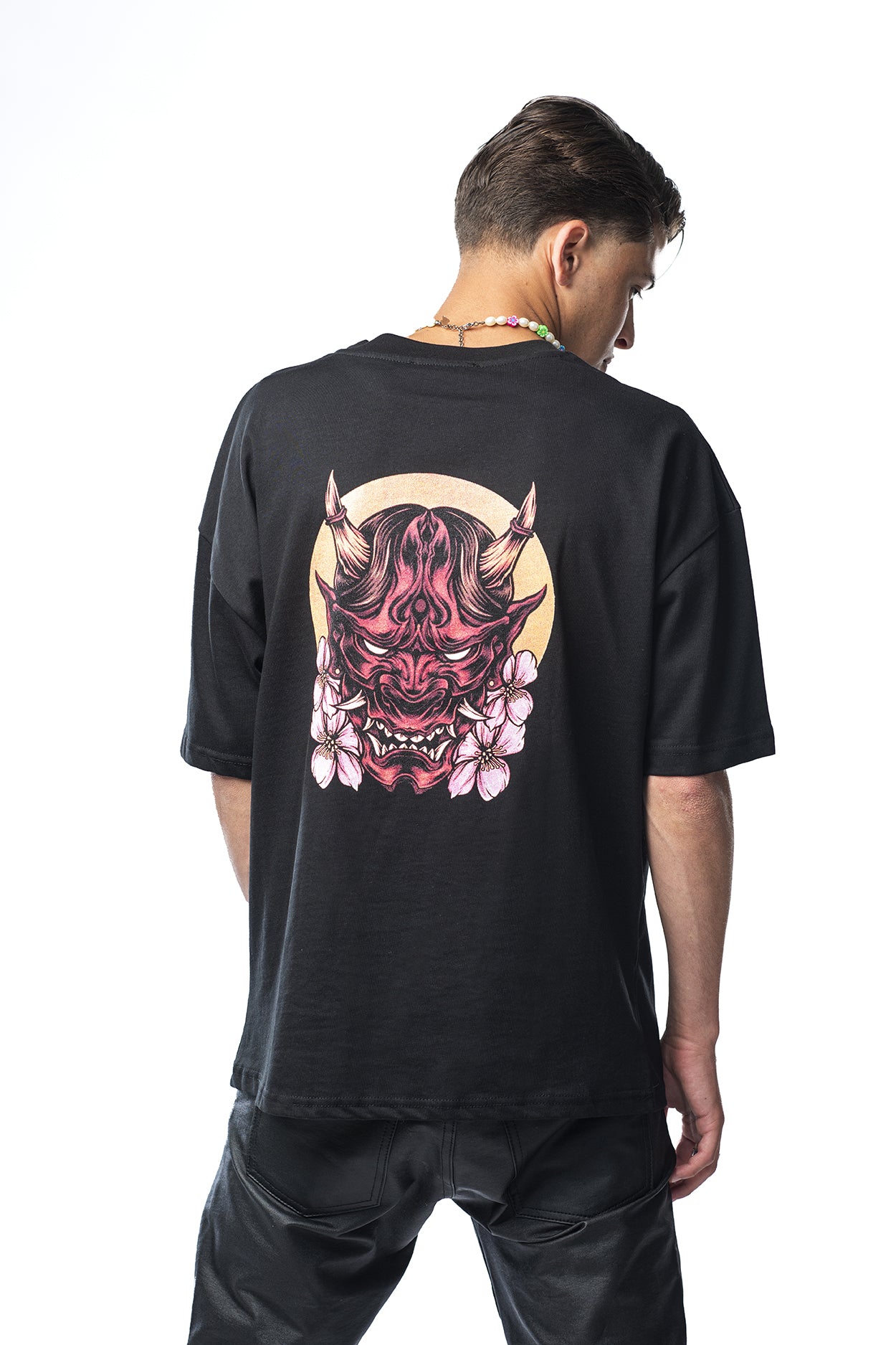 Black T-shirt with Demon Effemme print