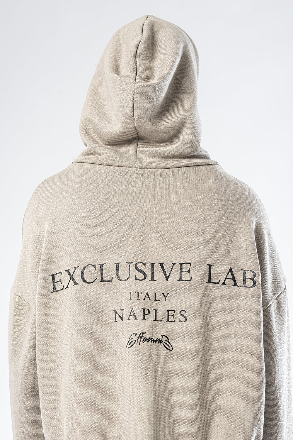Sudadera beige con capucha y estampado Culture Effemme Exclusive Lab