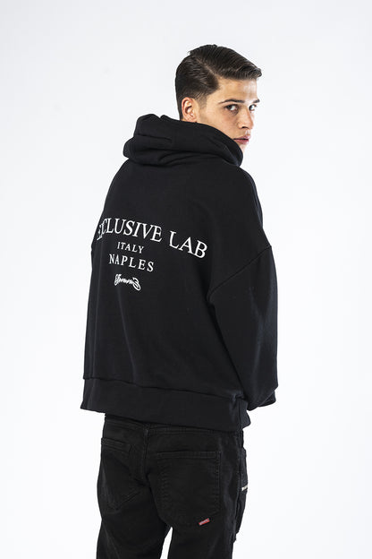 Sudadera negra con capucha y estampado Culture Effemme Exclusive Lab