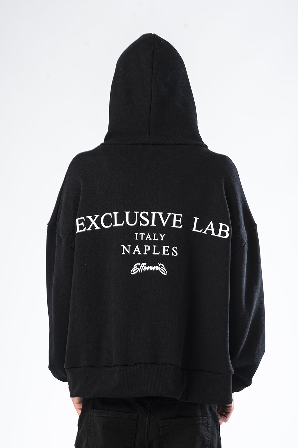 Sudadera negra con capucha y estampado Culture Effemme Exclusive Lab