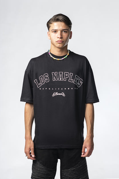 Black T-shirt with Los Naples print