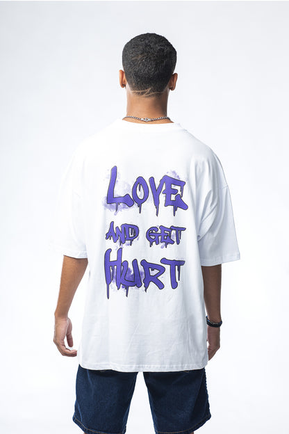 T-shirt bianca con stampa Love Get Hurt Effemme