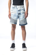 Bermuda in denim modello biker lavaggio marmorizzato Effemme Exclusive Lab