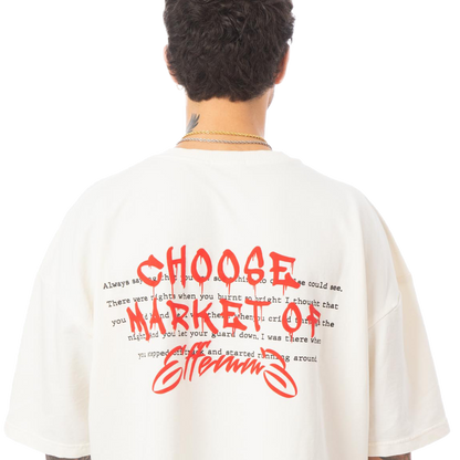 Camiseta cropped "Market" Crema - Effemme Exclusive Lab