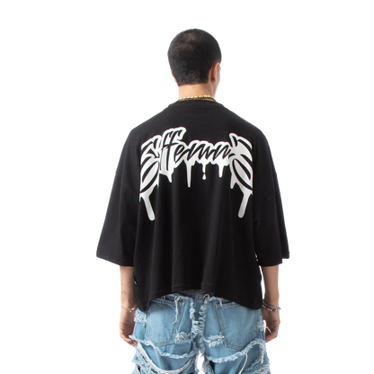 Cropped tee "Graffiti" Black - Effemme Exclusive Lab