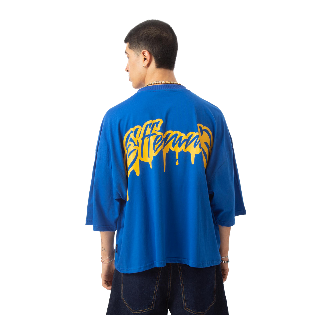 Cropped tee "Graffiti" Blue Royal Effemme Exclusive Lab