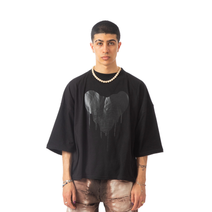 Cropped tee "Heart" Black Effemme Exclusive Lab