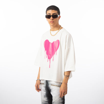 Cropped tee "Heart" White Effemme Exclusive Lab