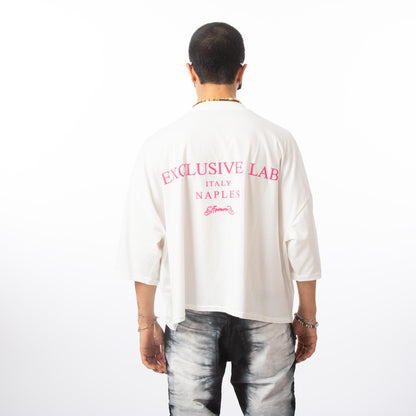 Camiseta cropped "Corazón" White Effemme Exclusive Lab