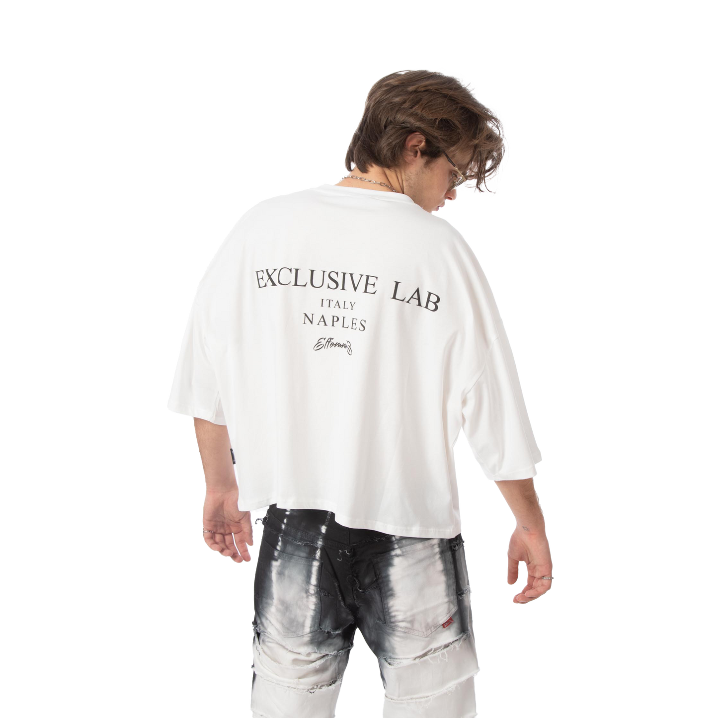 Cropped tee "Wean" White Effemme Exclusive Lab