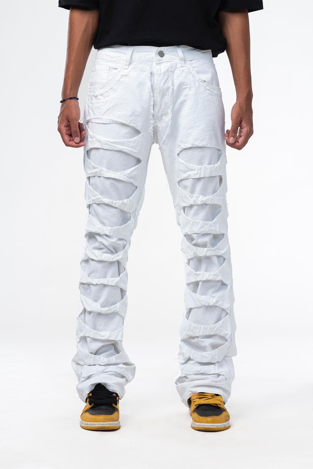 Jeans bianco con effetto denim double Effemme Exclusive Lab