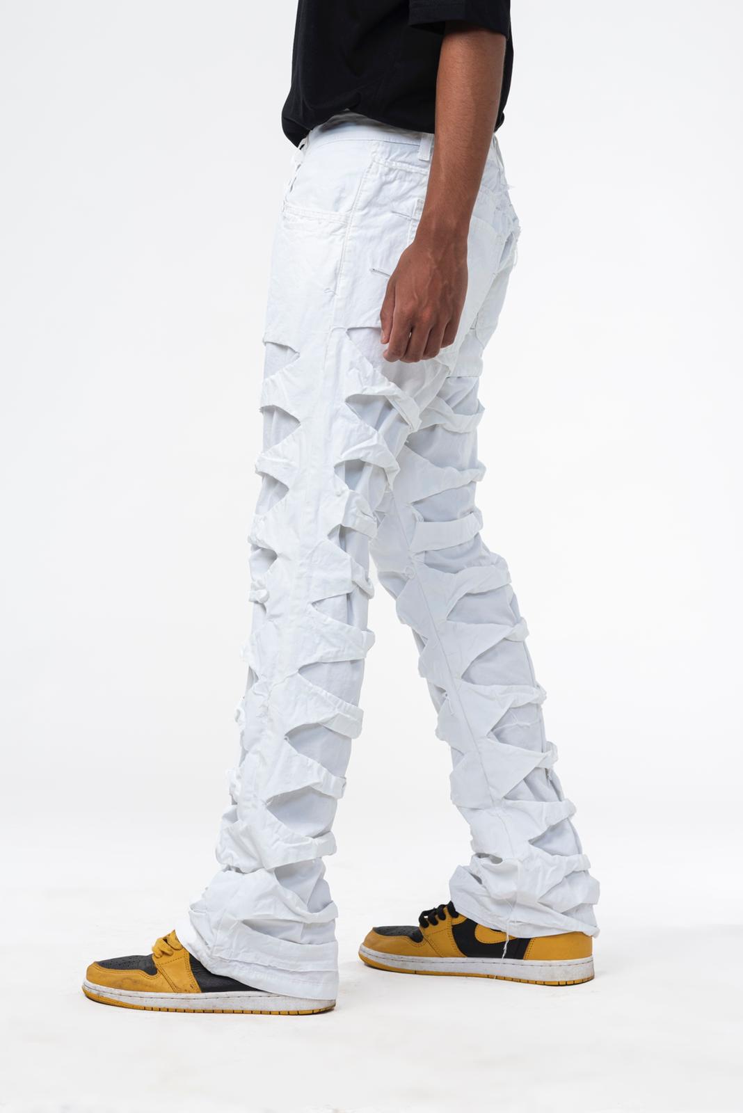 Jeans bianco con effetto denim double Effemme Exclusive Lab