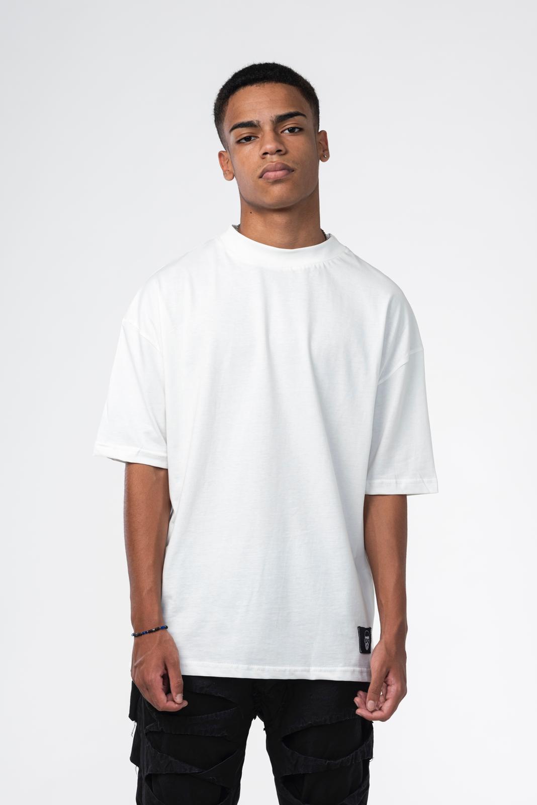 T-shirt bianca con stampa Effemme sul retro