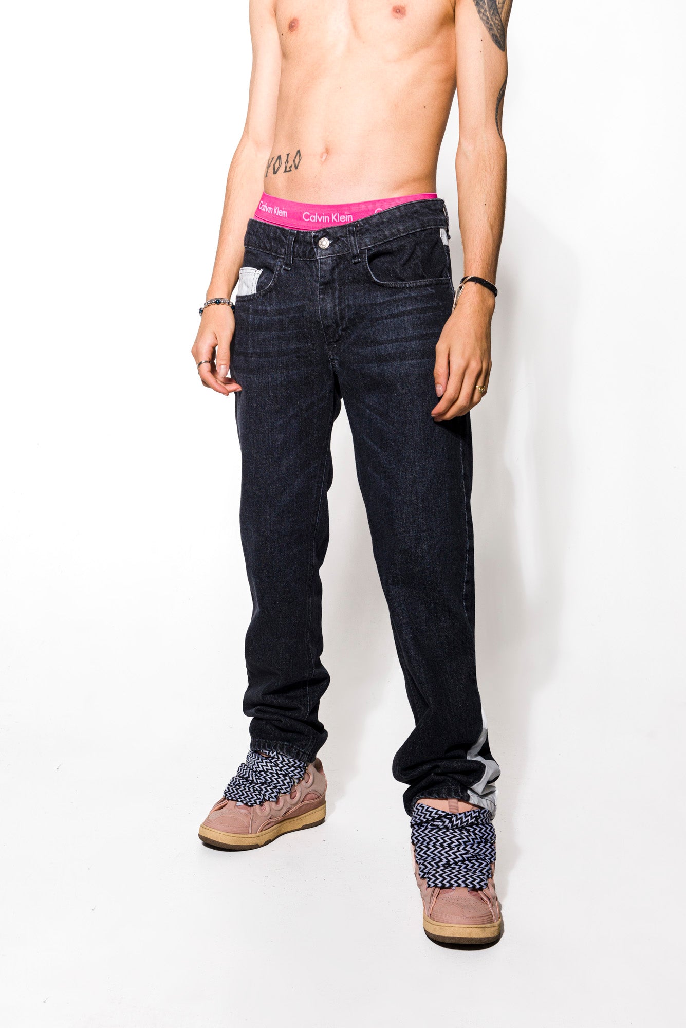 Jeans nero con tasca a contrasto Effemme Exclusive Lab