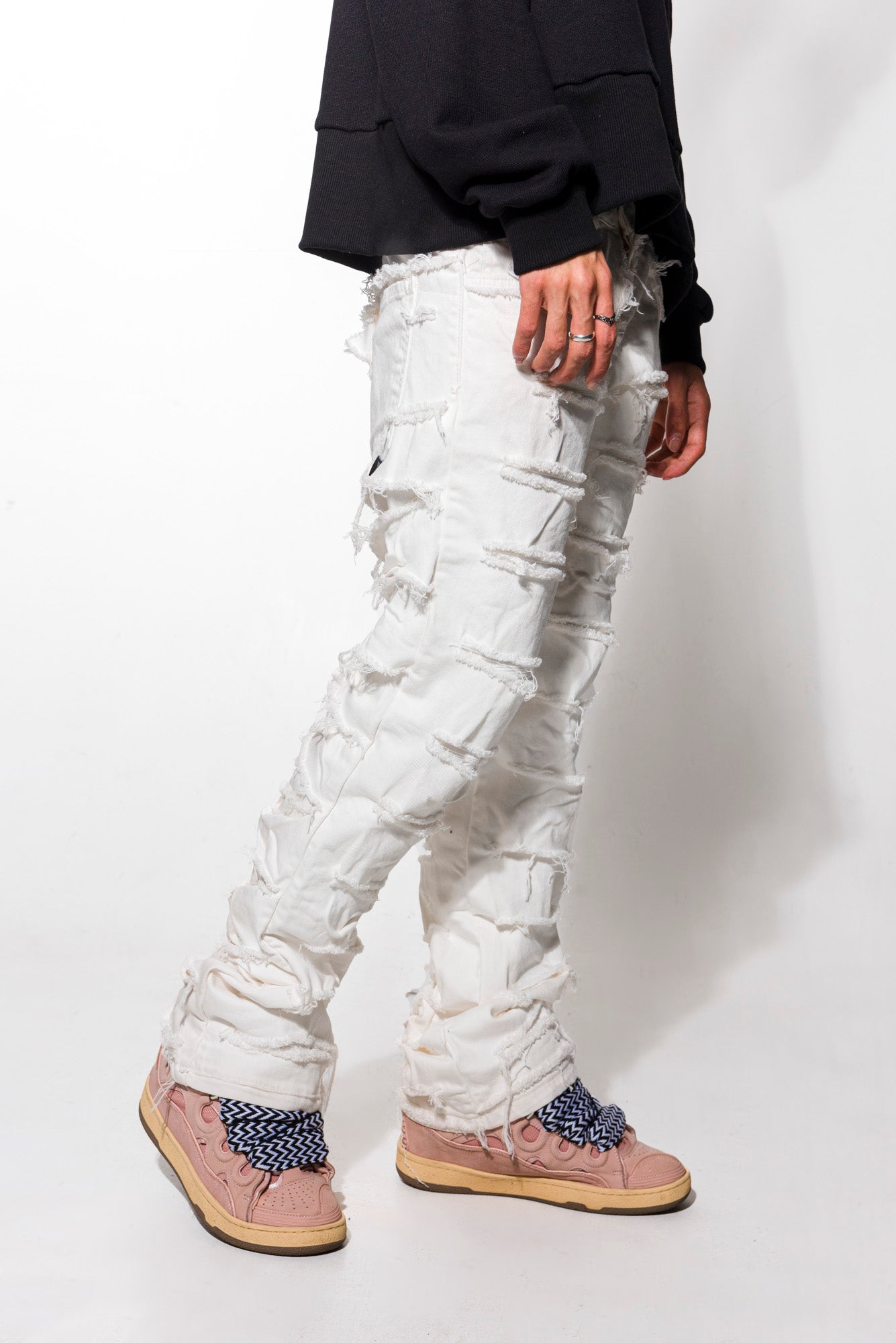 Effemme Exclusive Lab jeans blancos de doble mezclilla