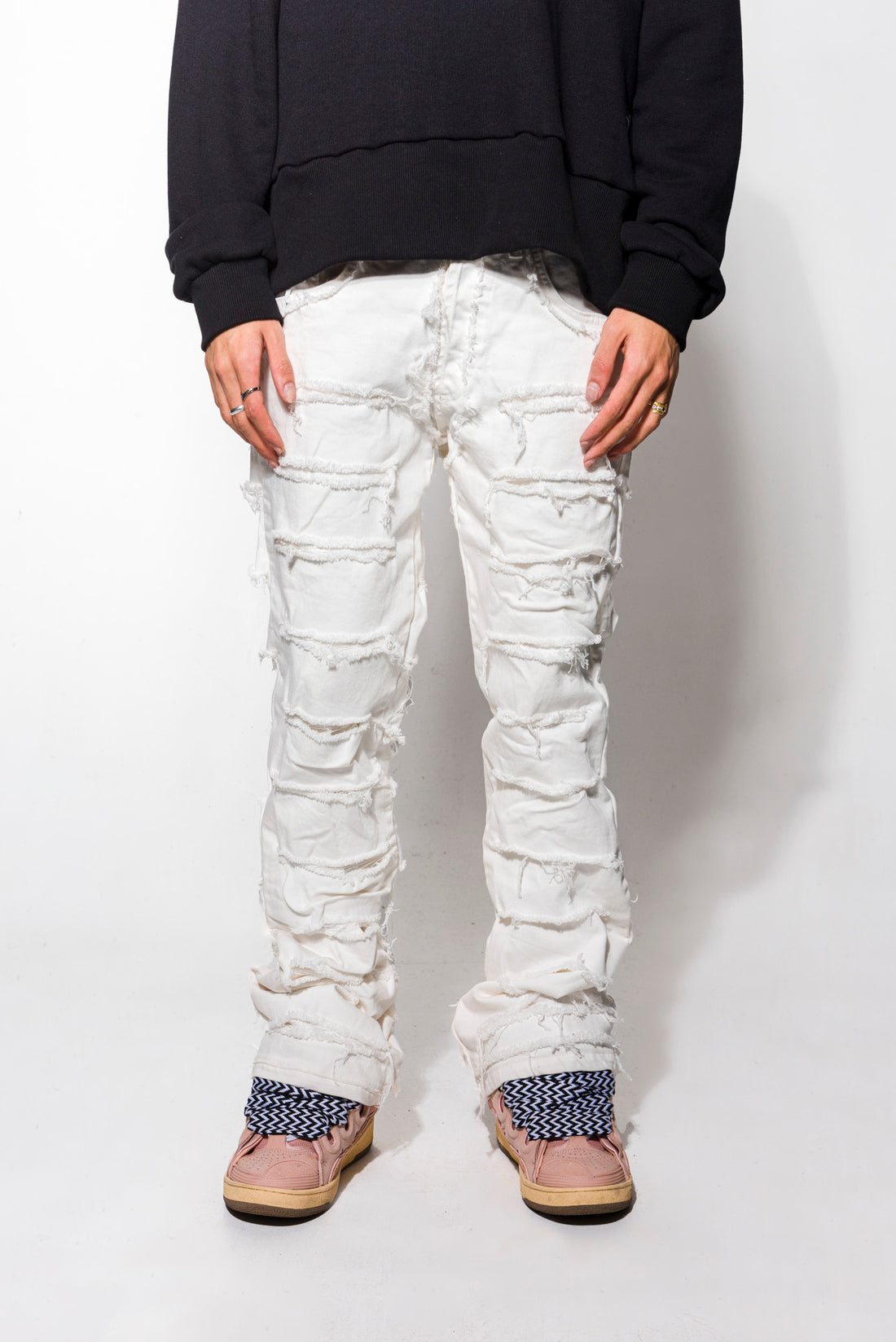 Jeans double denim bianco Effemme Exclusive Lab